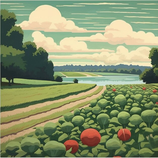 Organic farm landscape